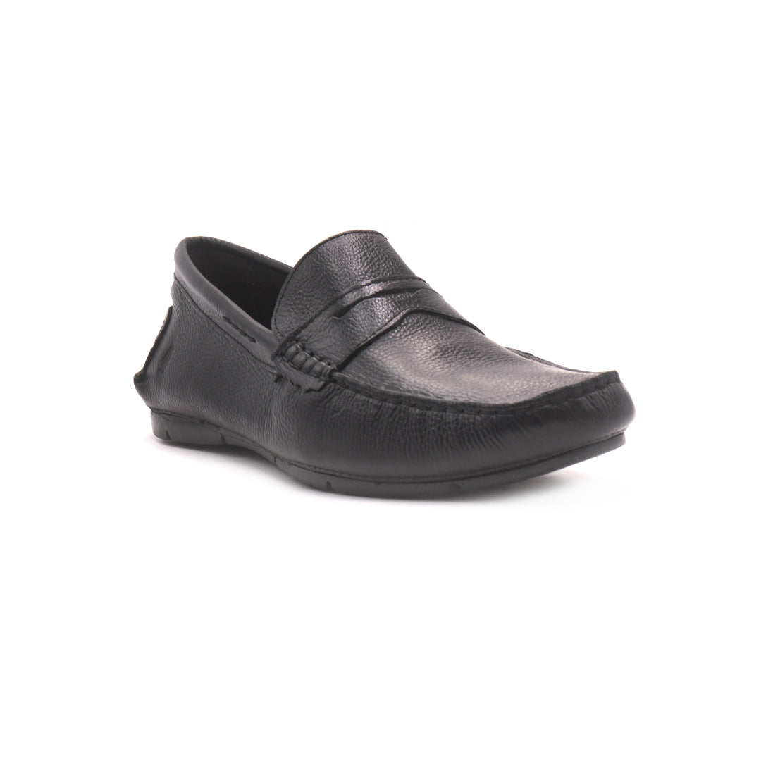 Zapatos mocasines para hombre en piel natural, negro - P1719